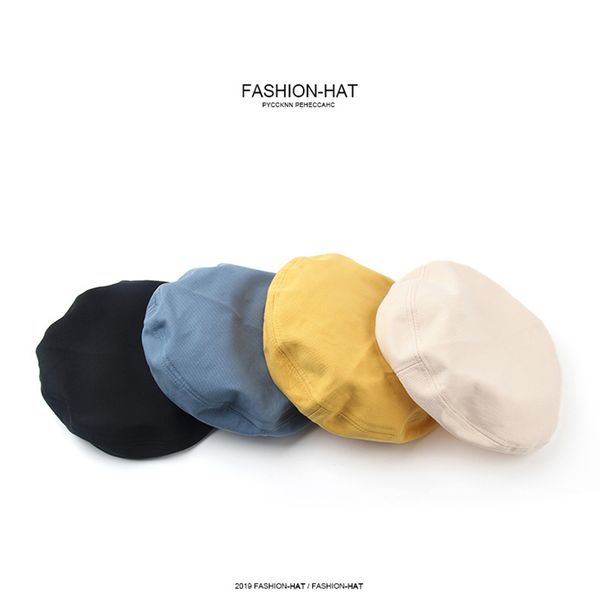 

la cotton fashion beret hat women felt beret british style girls hat lady solid color slouchy winter hats female, Blue;gray