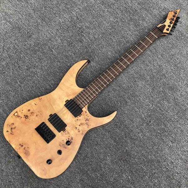 Guitarra elétrica Top Quality Black Ash Máquina de madeira B6 na cor natural