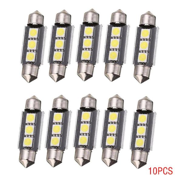 

10x 39mm 3led smd c5w canbus error festoon dome light lamp bulb