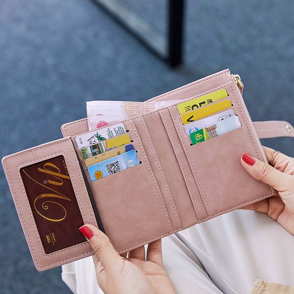 

женский кошелек женский короткий 2019 новый студент многоцелевой мешок руки малый кошелек, Red;black