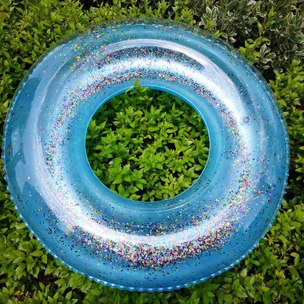 

55cm transparent inflatable life buoy swim tube glitter raft round swim ring for summer pool ys-buy