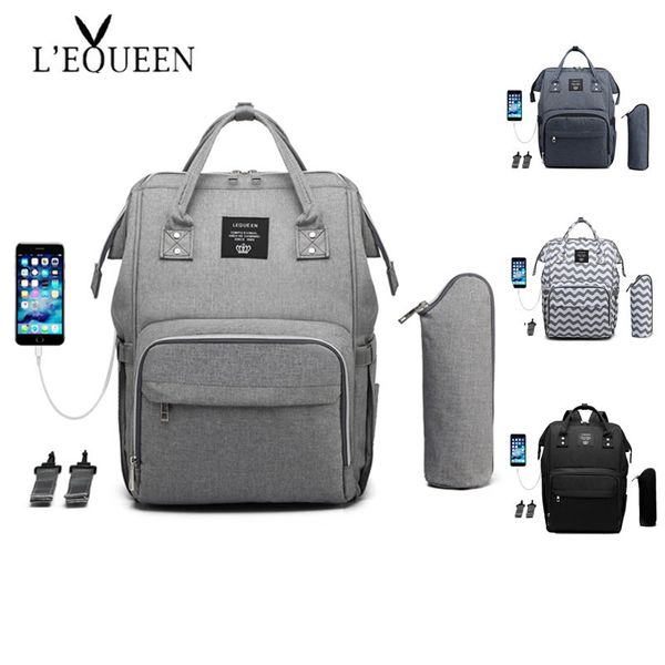

lequeen usb mummy maternity nappy bag large capacity baby bag travel backpack nursing for baby care