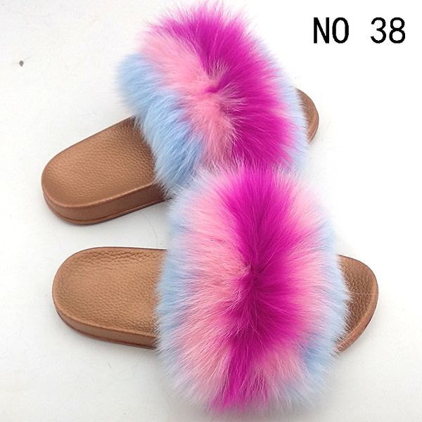 

summer fur slippers real fur fashion simple and generous cute slippers furry indoor artificial care, Black