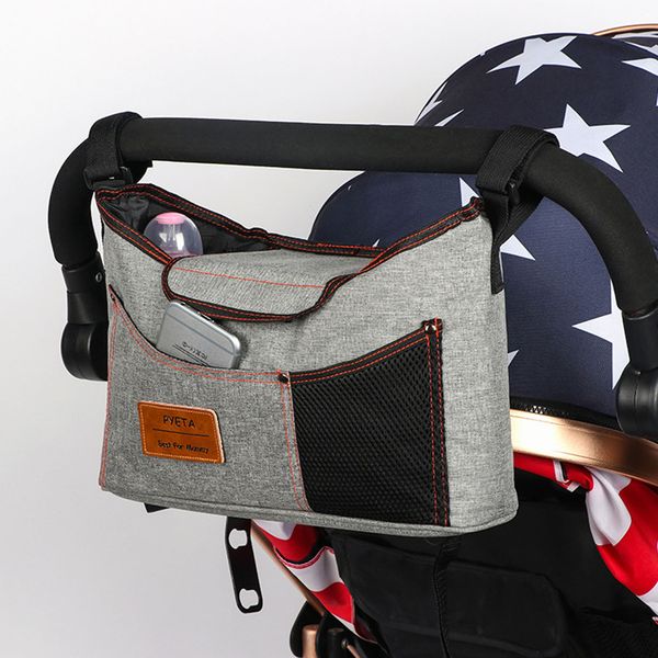 

baby stroller storage bag shoulder mommy diaper nappy maternity bag stroller hanging bottle nursing bag grey