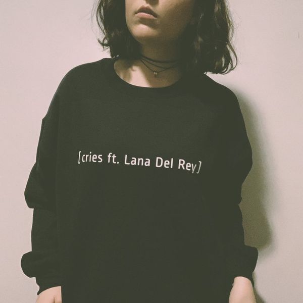

skuggnas cries ft lana del rey funny sweatshirt lana jumper tumblr clothing grunge sweatshirt long sleeve fashion, Black