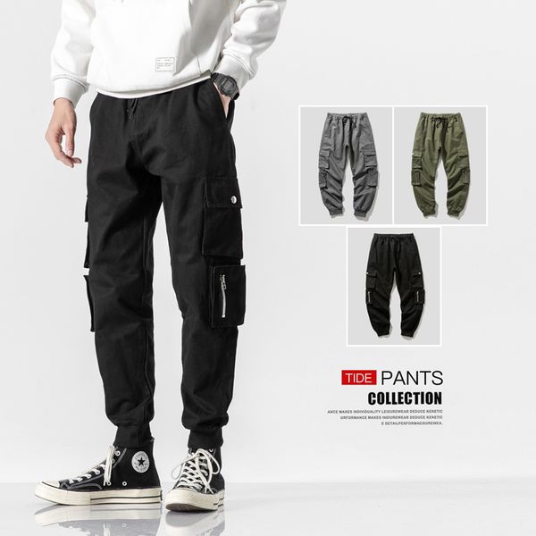 

men's pants 8xl cargo streetwear joggers for men fashions 2021 plus size hip hop sweatpants harajuku casual male trousers punk, Black