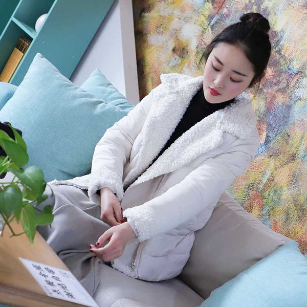 

women's down & parkas female pure white padded coat woman plus size women cotton coats short warm jacket thick overcoat a100, Black