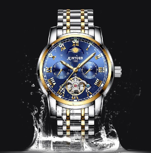 

fashion swiss watch leather tourbillon watch automatic men wristwatch men mechanical steel watches relogio masculino clock
