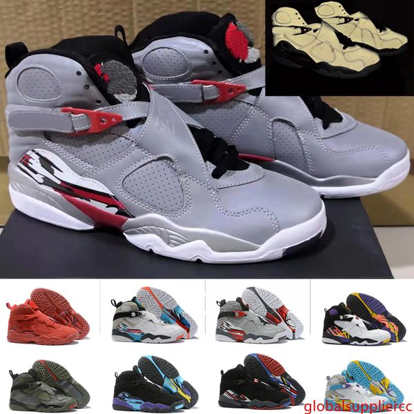 

8s basketball white aqua men 3m static original brand quai 54 ritro designer us size 7-13