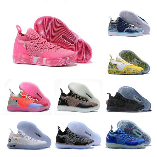 

2019 new mens basketball shoes kd 11 aunt pearl pink paranoid cool grey eybl durant xi 11s kd11 foam sneakers size7-12