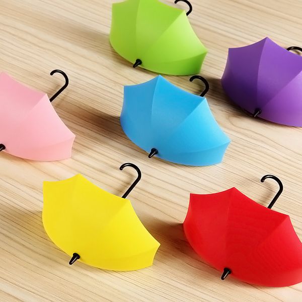 

3pcs colorful umbrella wall hook key hair pin holder organizer decorative new umbrella wall hooks hyd88