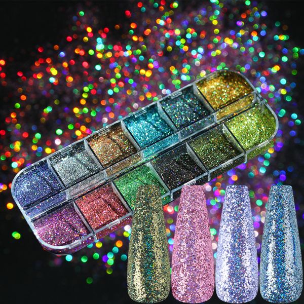 

nail glitter holographic dip nails powders mirror polishing chrome pigments decor laser dazzling dust, Silver;gold