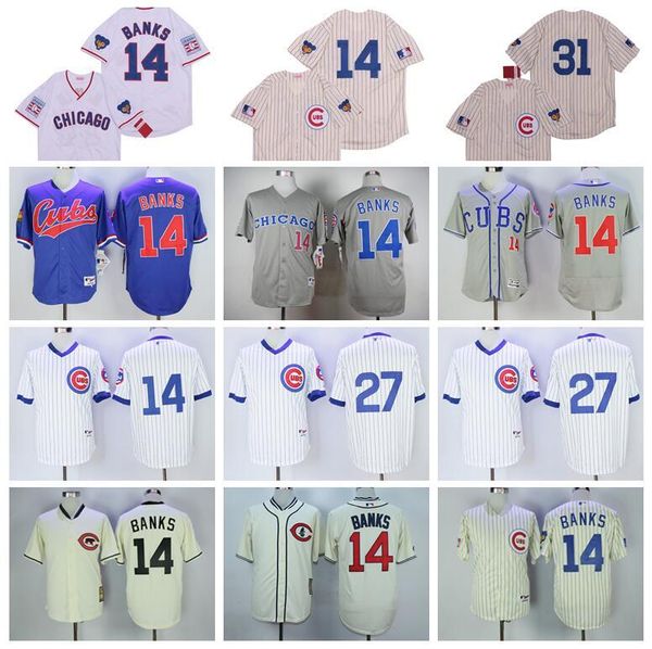 

1990 1969 1988 1994 1929 vintage baseball 27 addison russell jersey 31 maddux 14 ernie banks retire 2016 pinstripe pullover flexbase, Blue;black