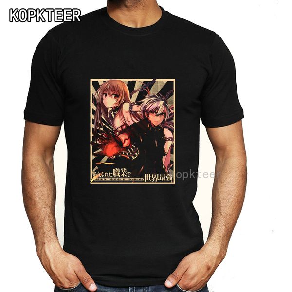 

мужская футболка o-образным вырезом обычная карьера делает мир сильнейшим нагумо хадзимэ печатная футболка новые повседневные мужские футбол, White;black