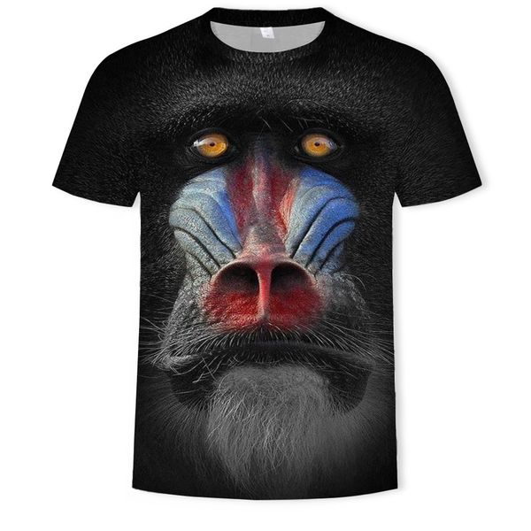 

mens designer shirt gorilla 3d digital printed t-shirt young t-shirtqrws, White;black