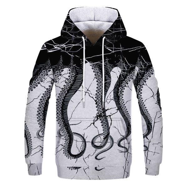 

mens designer fish 3d digital printing sweater, Black