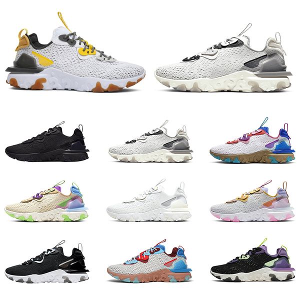 

react vision element 55 87 men women running shoes honeycomb triple black desert oasis mens trainers sports sneakers runners size 5.5-11, White;red