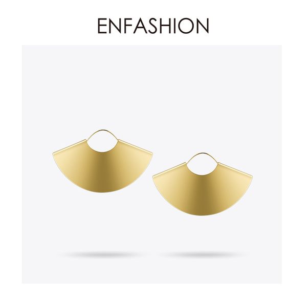 

enfashion vintage camber fan dangle matte gold color earings big drop earrings for women long earring jewelry brinco j190628, Golden