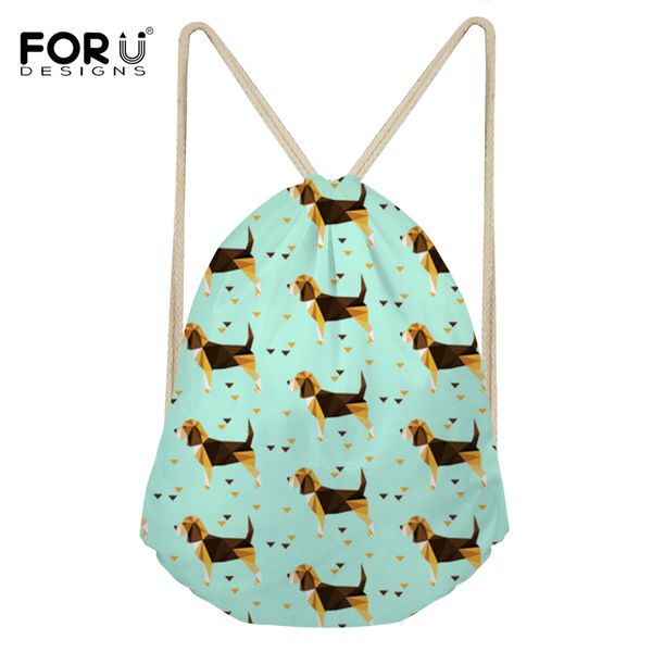 

forudesigns drawstring bag women travel pouch beagles pet dog prins small backpacks mochilas storage dust-proof bags for shoes