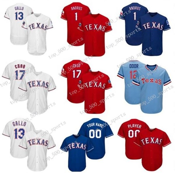 

custom jerseys mens jersey texas players joey gallo elvis andrus & rougned odor & shin-soo choo knit, Blue;black