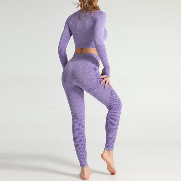 

женщины бесшовные йога набор фитнес спортивные костюмы тренажерный зал с длинным рукавом футболка высокая талия бег леггинсы тренировки брюк, White;red