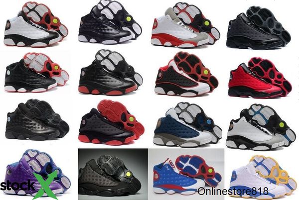 

wholesale new 13 xiii men jordon basketball shoes women bred navy game home grey toe flint grey sports sneakers boots size 36-47