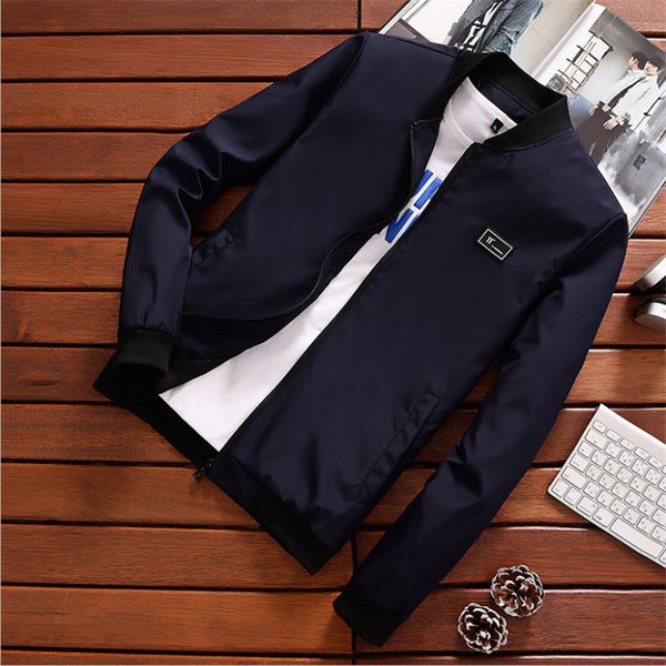 

autumn casual solid fashion slim men bomber jacket male baseball men's windbreaker jackets coat men's jacket 4xl, Black;brown