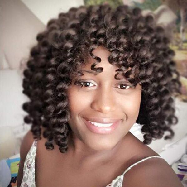 

8 inch short jumpy wand curl crochet braids hair 1 packs synthetic curls for women 20strands/pack xtrend hair (4#, 1packs/lot, Black