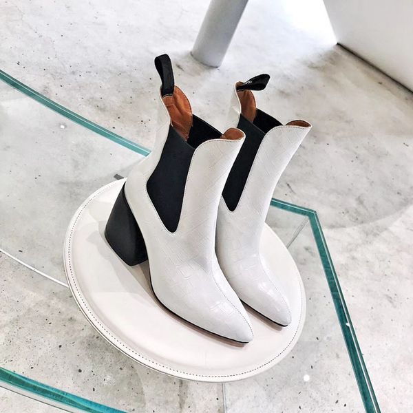 

martin boots, leather laces, black and white boots, mid-boots, european and american fashion style women's boots platform