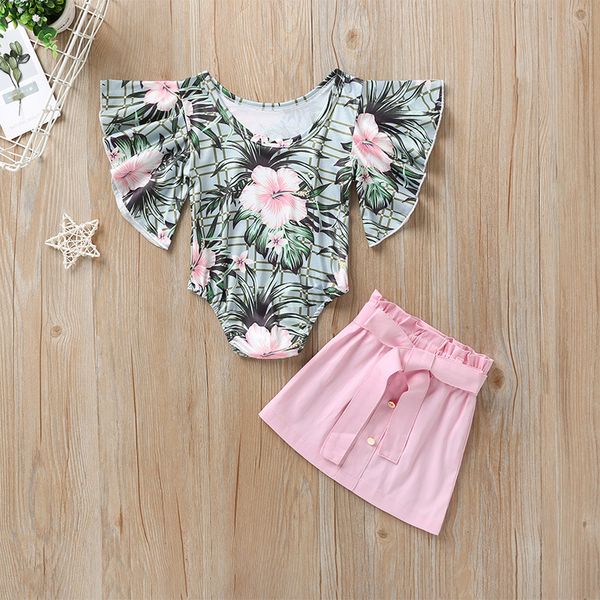 

kids designer clothes newborn toddler baby girl summer clothes ronper short skirt outfits set 2pcs 1-3 t brand girl clothing a59, White