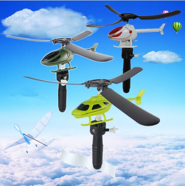 Handvat Trek Het Vliegtuig speelgoed Luchtvaart Grappige Leuke Outdoor Speelgoed Voor Kinderen Baby Spelen Gift Modelvliegtuigen Helikopter kids party favor LT958