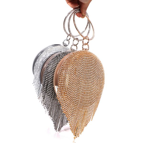 

sekusa tassel women evening bags ball design diamonds day clutch purse rhinestones wedding bags