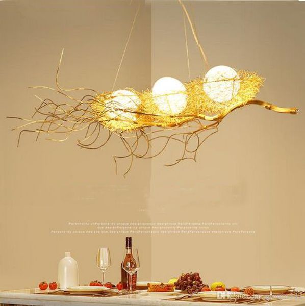 Modern Lustre de Iluminação Para O Ninho de Pássaro de Ouro Sala de Jantar Lustre de cristal Lustres Pingente Pendurado Teto MYY