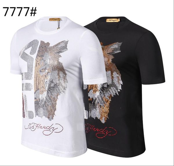 

2020 printed phillip plain t-shirt fashion casual fitness cool o-neck men's bear t shirt summer short sleeve men clothing @6870, White;black