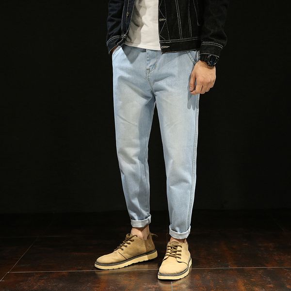 

new style spring harem pants men's jeans loose-fit skinny pants teenager japanese-style men long consignment 5171, Blue