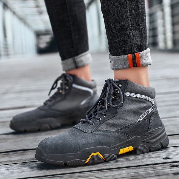 

big size 39-48 men's casual shoes breathable outdoor trekking shoes sneakers men mountain climbing zapatillas hombre s8-11, Black