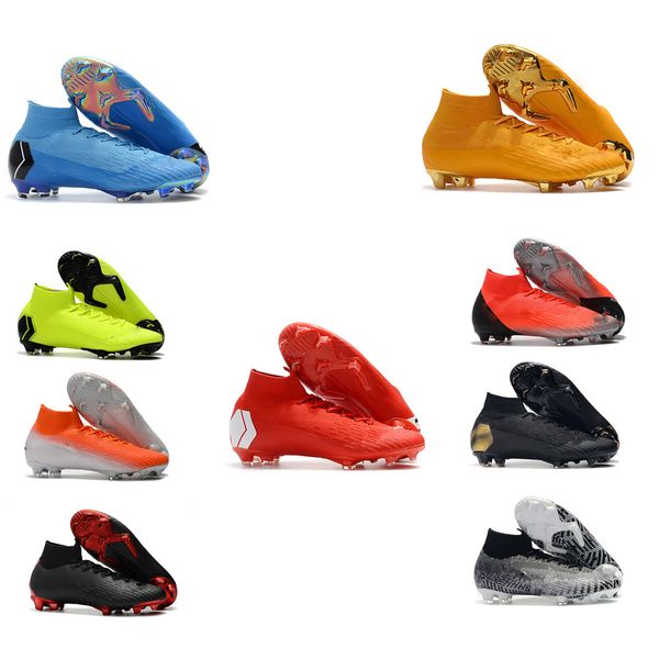 

men mercurial vapors fury vii xii elite fg 12 superfly vi 6 360 cr7 njr low ronaldo neymarsilver yellow soccer football shoes size 39-45