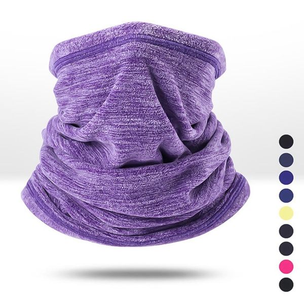 

winter warm collar neck gaiter soft fleece scarf windproof and coldproof warmer face mask for outdoor sports hiking scarves, Black