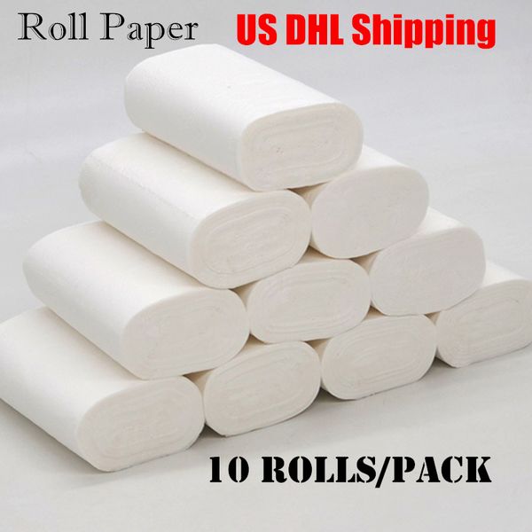 

dhl shipping wholesale in bulk white wood pulp quality toilet paper 4 - layer solid paper is very good toilet papers rolls tissue