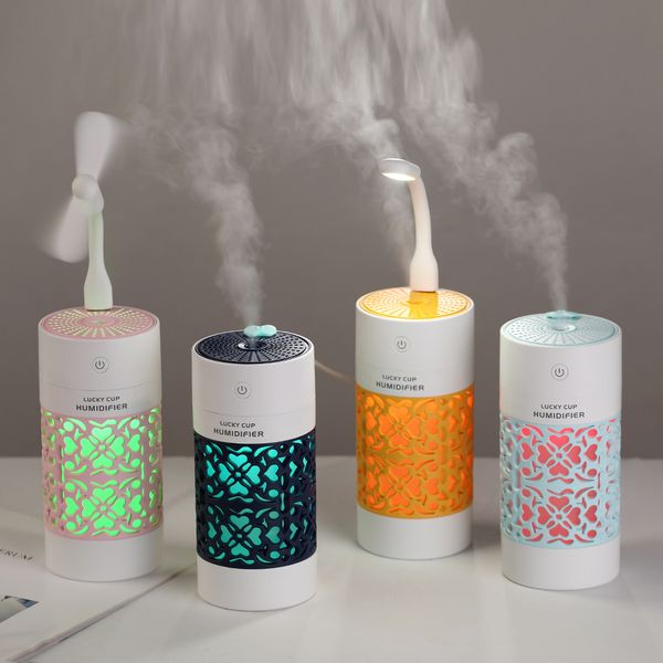 

portable air humidifier ultrasonic essential oil diffuser with usb fan led and night light mist maker fogger for homehold car