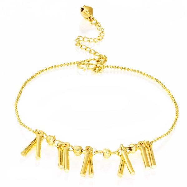 

classic style foot chain 18k yellow gold filled charm womens anklet beach chain fashion jewelry gift high polished, Black