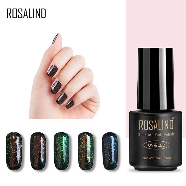 

rosalind gel 1s 7ml shiny galaxy nail gel polish colorful glitter lacquer semi permanent nail art soak off uv primer