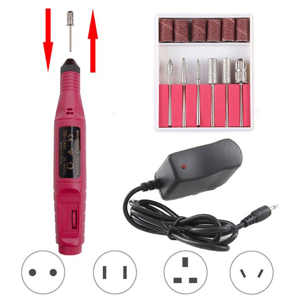 

1 set 20000rpm electric nail drill machine for manicure pedicure rotary file gel cuticle sanding apparatus professional kit new