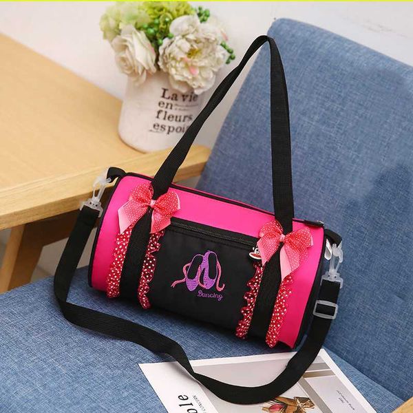 

cute black pink ballet bag ballerina paillette ballet shoes dance bags for girls waterproof canvas children dancing bag, Black;red