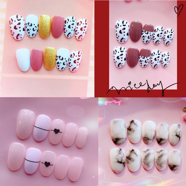 

24pcs/set fake nails tips finish design removable tips nail art decor cd88, Black