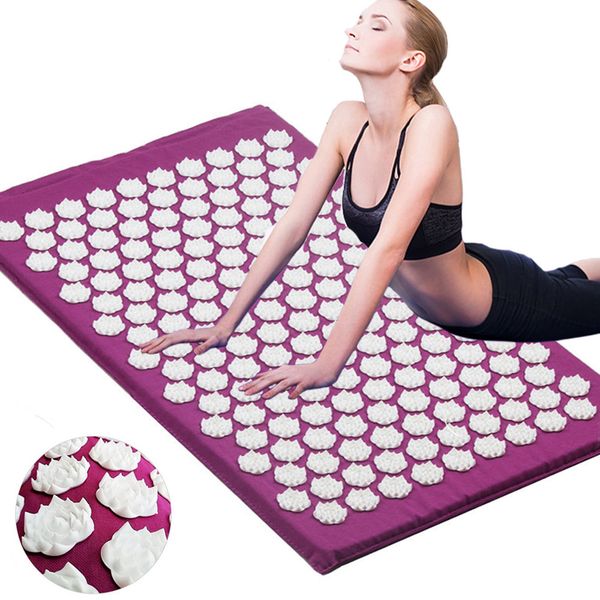 

massager cushion acupuncture relieve stress back pain acupressure mat/pillow massage mat rose spike massage and relaxation