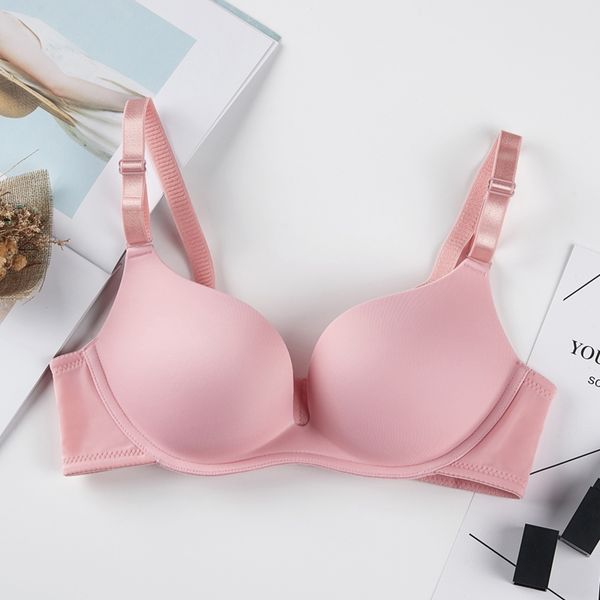 

wire female padded bra women seamless bra smooth push up underwear intimates bras, Red;black