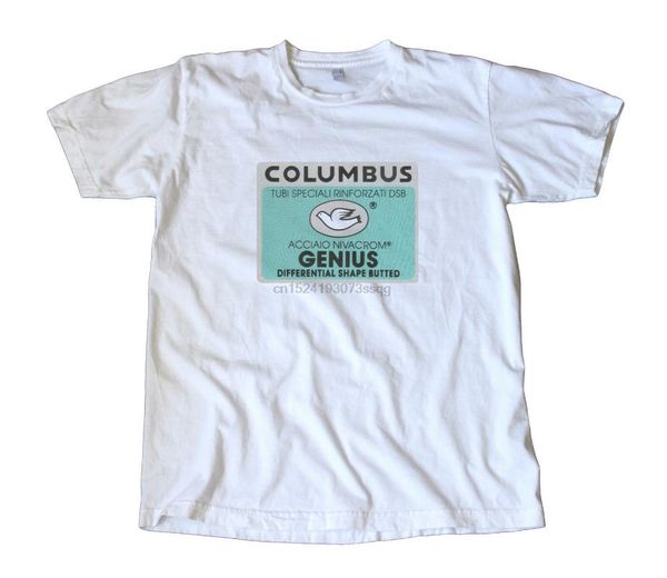 

vintage columbus tubing decal t-shirt - italian racing cycling fixie, White;black