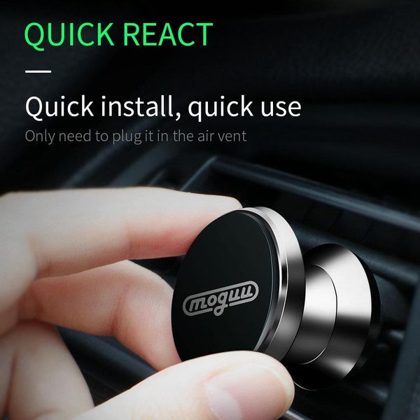 

joyroom moguu mg-zs001 magnetic car vent phone holder mount 360 degree rotatable - silver