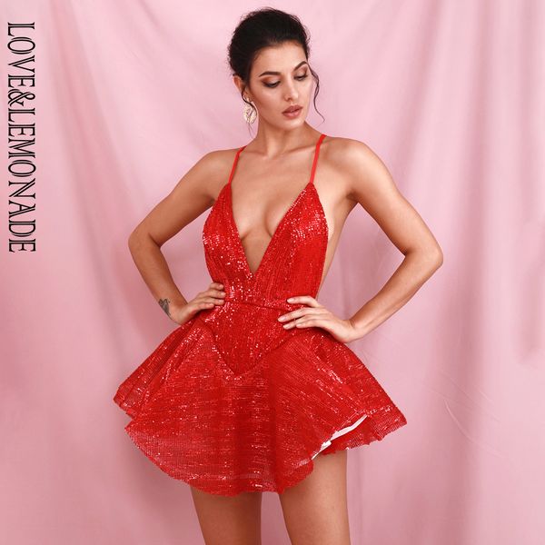 

lovelemonade сексуальный красный глубокий v-образным вырезом открытой спиной балетный стиль блестки playsuit lm81619, Black;white
